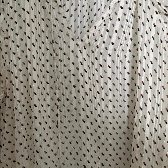 Express White Patterned Ruffle Blouse - Picture 3 of 5